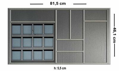 12 li Fonksiyonel Yatık Antrasit Baharatlıklı Kaşıklık - 1