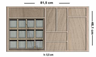 12 li Fonksiyonel Yatık Ceviz Baharatlıklı Kaşıklık - 3