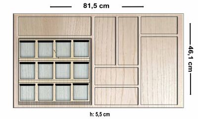 12 li Fonksiyonel Yatık Dişbudak Baharatlıklı Kaşıklık - 1