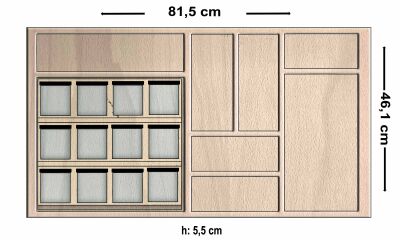 12 li Fonksiyonel Yatık Kayın Baharatlıklı Kaşıklık - 3