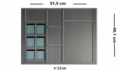 6 li Fonksiyonel Yatık Antrasit Baharatlıklı Kaşıklık - 1