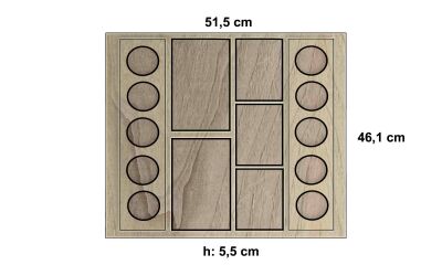 60 lık Ceviz Fonksiyonel 5+5 Dikey Baharat Bölmeli Kaşıklık - 1