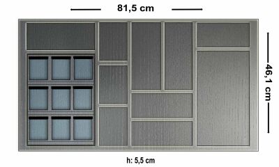 9 li Fonksiyonel Yatık Antrasit Baharatlıklı Kaşıklık - 1